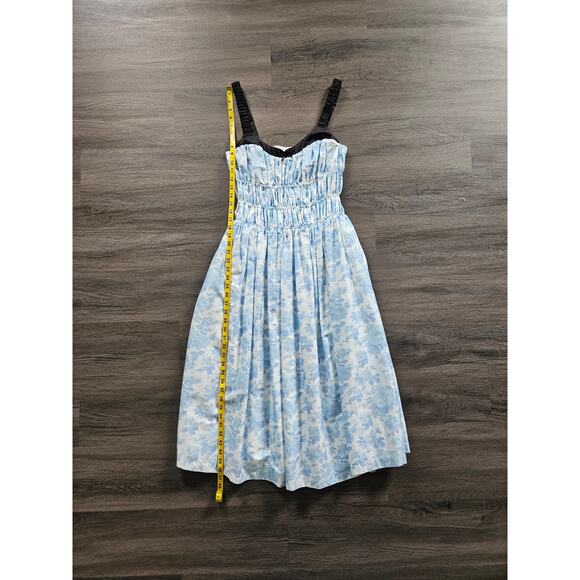 For Love And Lemons Light Blue Floral Midi Dress - Picture 16 of 16